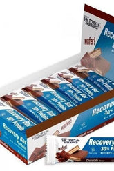 Weider Victory Endurance Recovery Bar box with chocolate protein wafer bars, 12 x 35g.
